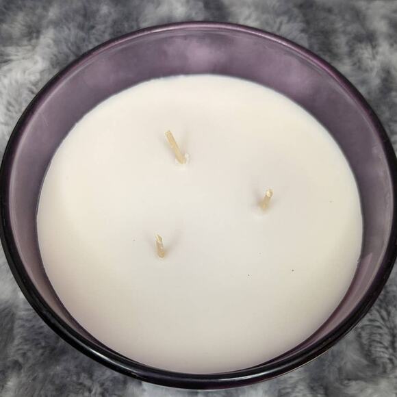 NWT Ashland Spring Lavender Mint Large Glass 3 Wick Soy Wax Blend Candle 14.5 oz - Picture 5 of 6